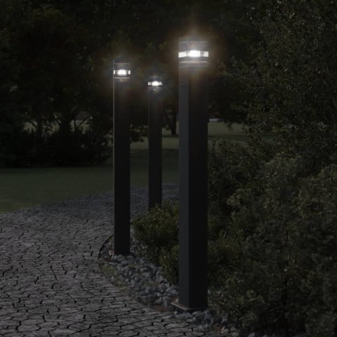 VidaXL Zewnętrzna lampa stojąca, z gniazdem, czarna, 110 cm, aluminium