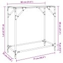 VidaXL Stolik kawowy z czarnym, szklanym blatem, 80x35x81 cm, stal