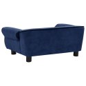 VidaXL Sofa dla psa, niebieska, 72x45x30 cm, pluszowa