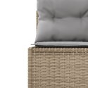 VidaXL Sofa ogrodowa z poduszkami, okrągła, beżowy rattan PE