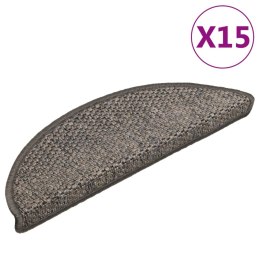 VidaXL Samoprzylepne nakładki na schody 15 szt. 56x17x3 cm brązowy beż