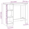 VidaXL Stolik barowy z regałem, stare drewno, 124x46x103,5 cm