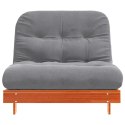 VidaXL Sofa rozkładana futon, z materacem, woskowy brąz, 100x206x11 cm