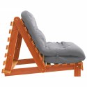 VidaXL Sofa rozkładana futon, z materacem, woskowy brąz, 100x206x11 cm