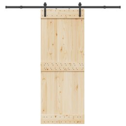 VidaXL System do montażu drzwi przesuwnych, 213,5 cm, stal, czarny