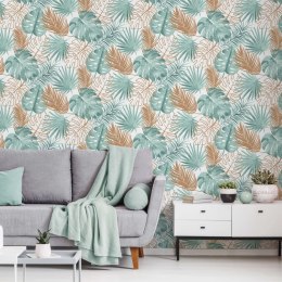 DUTCH WALLCOVERINGS Tapeta w liście monstery, zielona