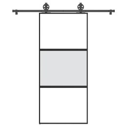 VidaXL Drzwi przesuwne z zestawem okuć Szkło hartowane i aluminium
