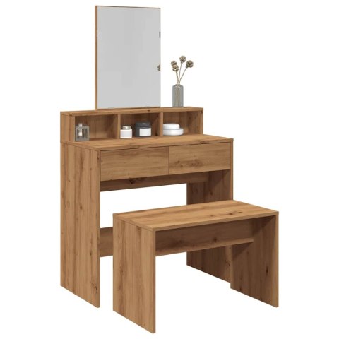 VidaXL Taboret toaletowy Artisan Oak 70x35x45 cm Drewno klejone