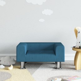 VidaXL Sofa dla dzieci, niebieska, 50x40x26,5 cm, aksamitna