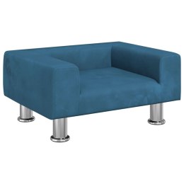 VidaXL Sofa dla dzieci, niebieska, 50x40x26,5 cm, aksamitna