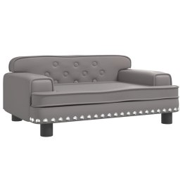 VidaXL Sofa dla dzieci, szara, 70x45x30 cm, sztuczna skóra