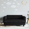 VidaXL Sofa dziecięca z podnóżkiem, czarna, 100x50x30 cm, aksamit