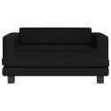 VidaXL Sofa dziecięca z podnóżkiem, czarna, 100x50x30 cm, aksamit