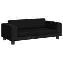 VidaXL Sofa dziecięca z podnóżkiem, czarna, 100x50x30 cm, aksamit