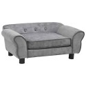 VidaXL Sofa dla psa, szara, 72x45x30 cm, pluszowa