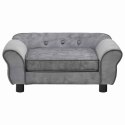 VidaXL Sofa dla psa, szara, 72x45x30 cm, pluszowa