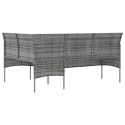 VidaXL Sofa w kształcie litery L z poduszkami, rattan PE, szara