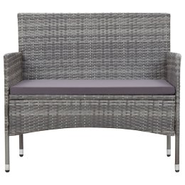 VidaXL Ławka ogrodowa, 105 cm, polirattan, szara