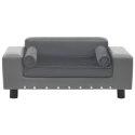 VidaXL Sofa dla psa, szara, 81x43x31 cm, plusz i sztuczna skóra