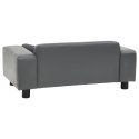 VidaXL Sofa dla psa, szara, 81x43x31 cm, plusz i sztuczna skóra