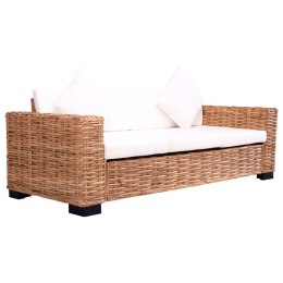 VidaXL 3-osobowa sofa ogrodowa, z naturalnego rattanu