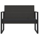 VidaXL Ławka ogrodowa z poduszkami, czarna, 106 cm, polirattan