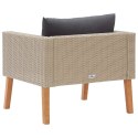 VidaXL Pojedyncza sofa ogrodowa z poduszkami, rattan PE, beż