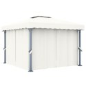 VidaXL Altana ogrodowa z zasłonami, 3 x 3 m, kremowa, aluminium