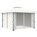 VidaXL Altana ogrodowa z zasłonami, 3 x 3 m, kremowa, aluminium