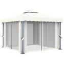 VidaXL Altana ogrodowa z zasłonami, 3 x 3 m, kremowa, aluminium