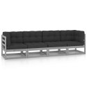 VidaXL 4-osobowa sofa ogrodowa z poduszkami, lite drewno sosnowe