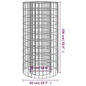 VidaXL Palenisko gabionowe, Ø 50 cm, galwanizowane żelazo