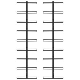 VidaXL Ścienne uchwyty na 18 butelek wina, 2 szt., czarne, żelazne