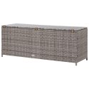 VidaXL Skrzynia ogrodowa, szara, 120 x 50 x 60 cm, rattan PE