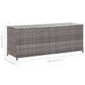 VidaXL Skrzynia ogrodowa, szara, 120 x 50 x 60 cm, rattan PE