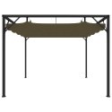 VidaXL Altana ogrodowa ze zwijanym dachem, 3x3 m, taupe, 180 g/m²