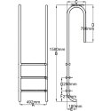 VidaXL Drabinka basenowa z 3 stopniami, stal nierdzewna 304, 120 cm