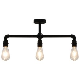 VidaXL Lampa sufitowa, czarna, 3 żarówki E27