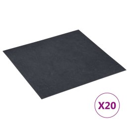 VidaXL Samoprzylepne panele podłogowe, 20 szt., PVC, 1,86 m², czarne