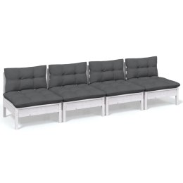 VidaXL 4-osobowa sofa ogrodowa z antracytowymi poduszkami, sosnowa