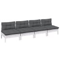 VidaXL 4-osobowa sofa ogrodowa z antracytowymi poduszkami, sosnowa