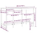 VidaXL Stolik barowy, biały, 180x80x110 cm, lite drewno sosnowe