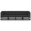 VidaXL 4-osobowa sofa ogrodowa z poduszkami, lite drewno sosnowe