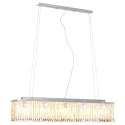 VidaXL Lampa sufitowa z kryształowymi koralikami, srebrna, 104 cm, E14