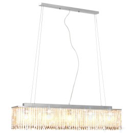 VidaXL Lampa sufitowa z kryształowymi koralikami, srebrna, 104 cm, E14