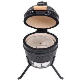 VidaXL Ceramiczny grill kamado z wędzarnią, 2-w-1, 56 cm, czarny