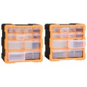 VidaXL Organizery z 12 szufladkami, 2 szt, 26,5x16x26 cm