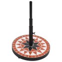 VidaXL Okrągła podstawa pod parasol, terakotowo-biała, 12 kg