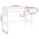 VidaXL Biurko HAMAR, ciemnoszare, 110x40x75 cm, lite drewno sosnowe