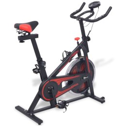 VidaXL Stacjonarny rower treningowy z pomiarem pulsu, czarno-czerwony